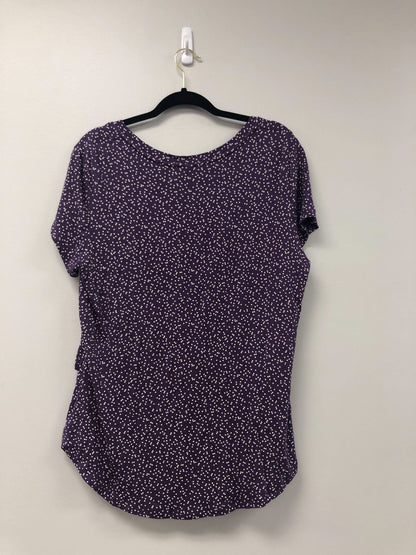 Outlet 5596 - Printed V-Neck Boyfriend Nursing Tee - Purple Dots - 1X