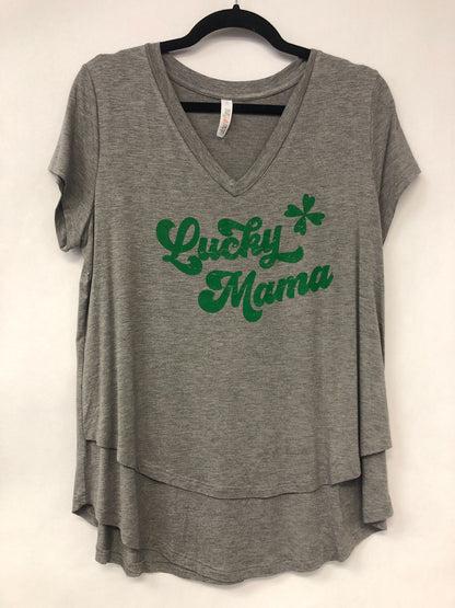 Outlet 6242 - Latched Mama Lucky Mama Nursing Tee - Grey - Medium