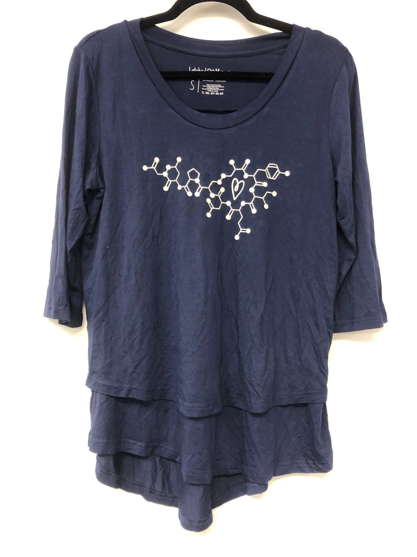 Outlet 6136 - Latched Mama Oxytocin Scoop Neck Nursing Top - Navy - Small
