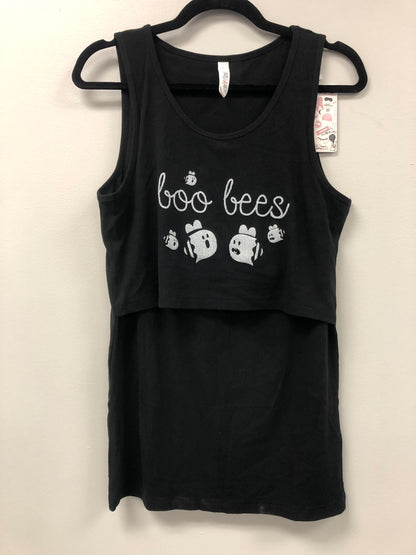 Outlet 5947 - Latched Mama Ribbed Nursing Tank - Glow Boo-Bees - Large
