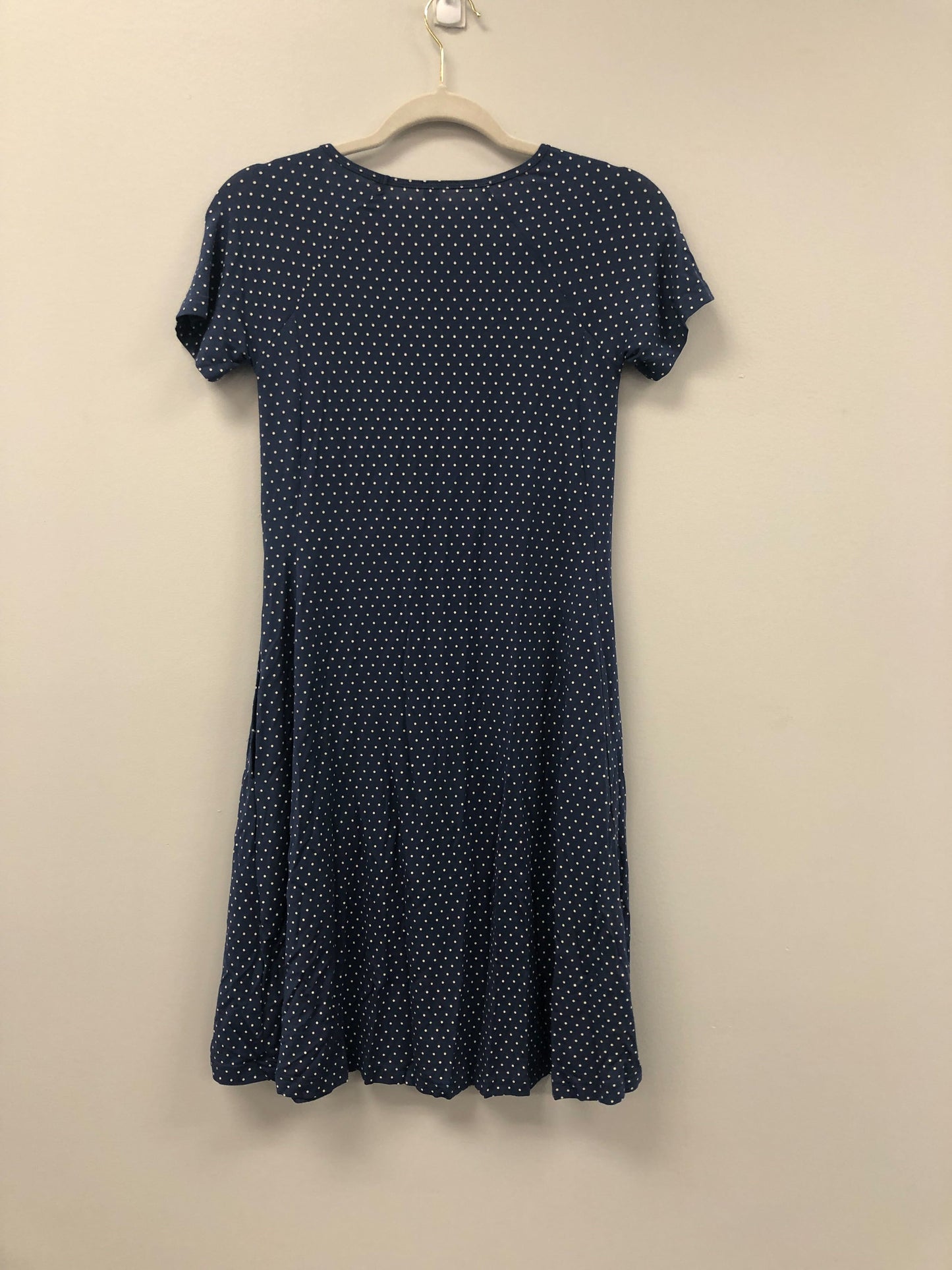 Outlet 5896 - Latched Mama Drawstring T-Shirt Nursing Dress - Blue Grey Dots - Extra Extra Small