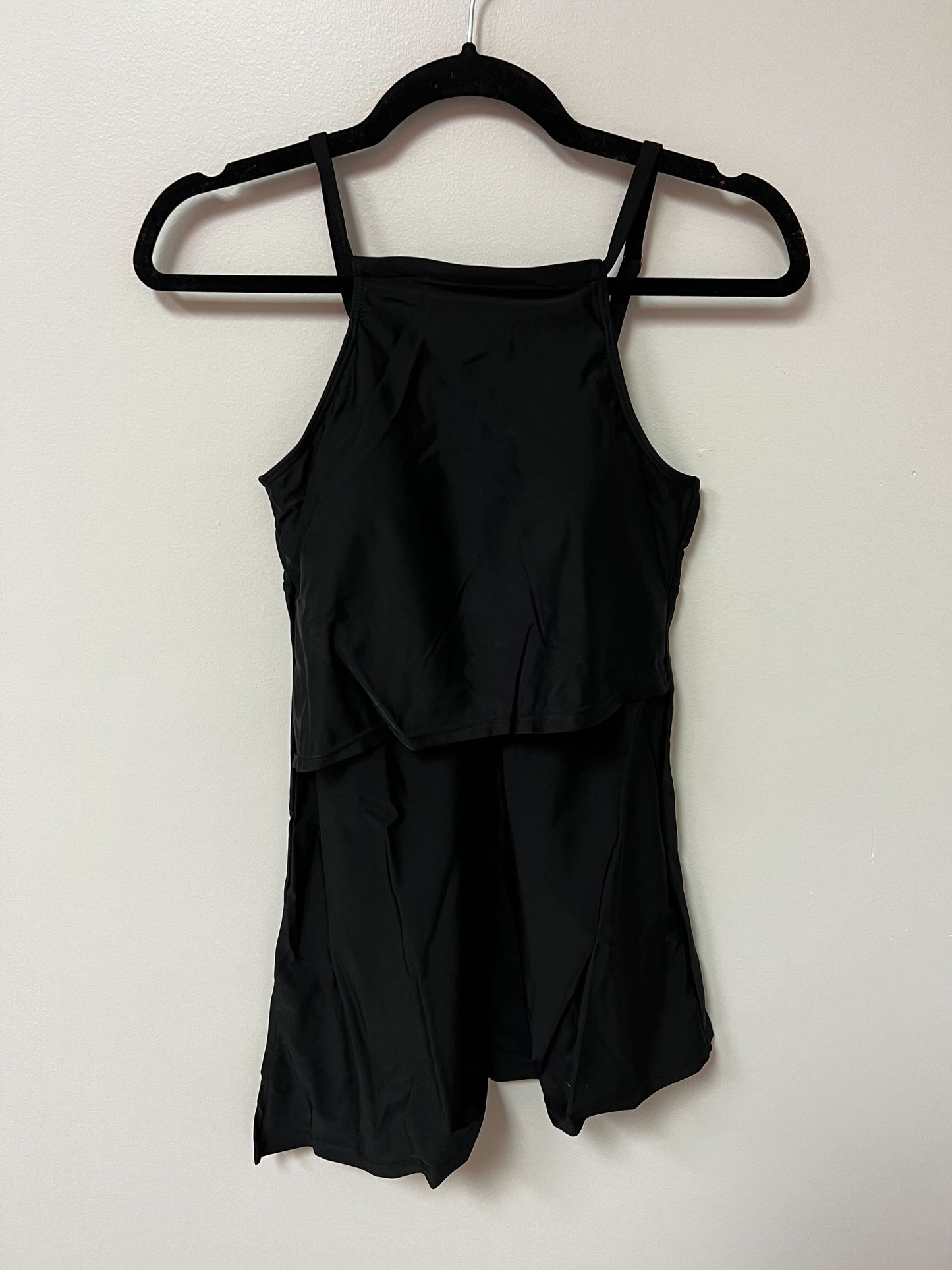Outlet 5473 - Latched Mama Asymmetrical Nursing Swim Tank - BLACK - Extra Small